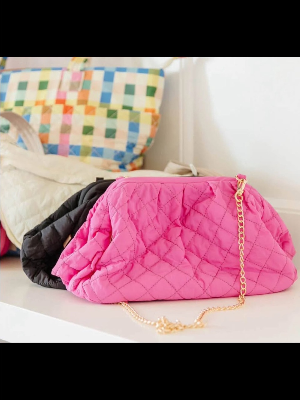 ELA X JILLIAN HARRIS - FRAME CLUTCH - PIZZAZZ PINK